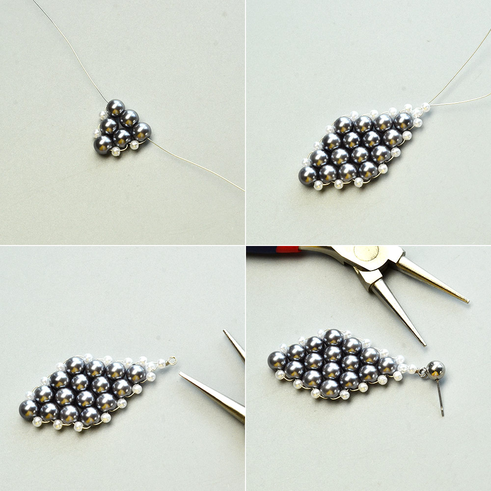 Специальные серьги с серым жемчугом-3