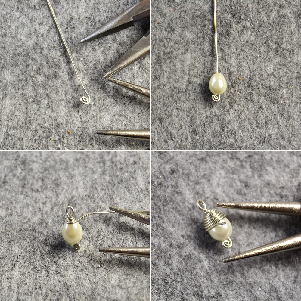 Серьги с жемчугом в форме капли-3