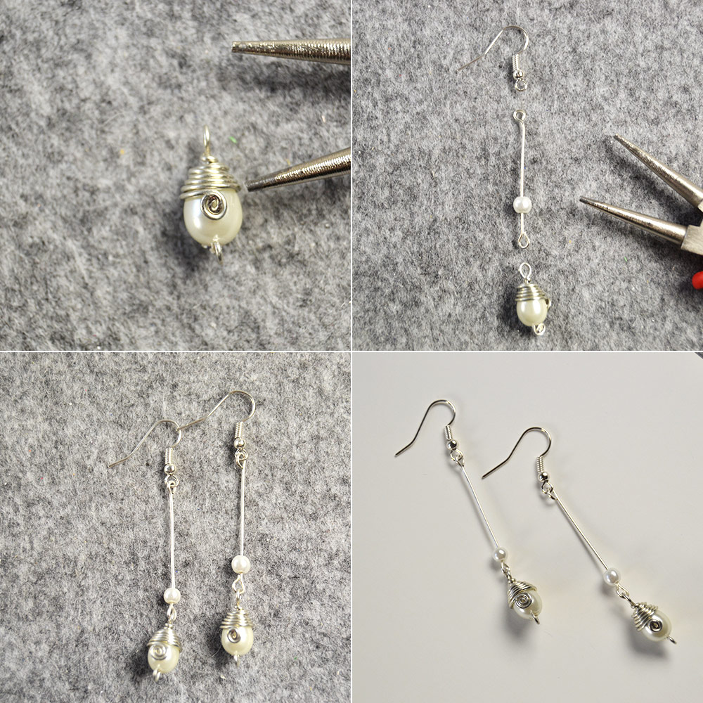 Серьги с жемчугом в форме капли-4