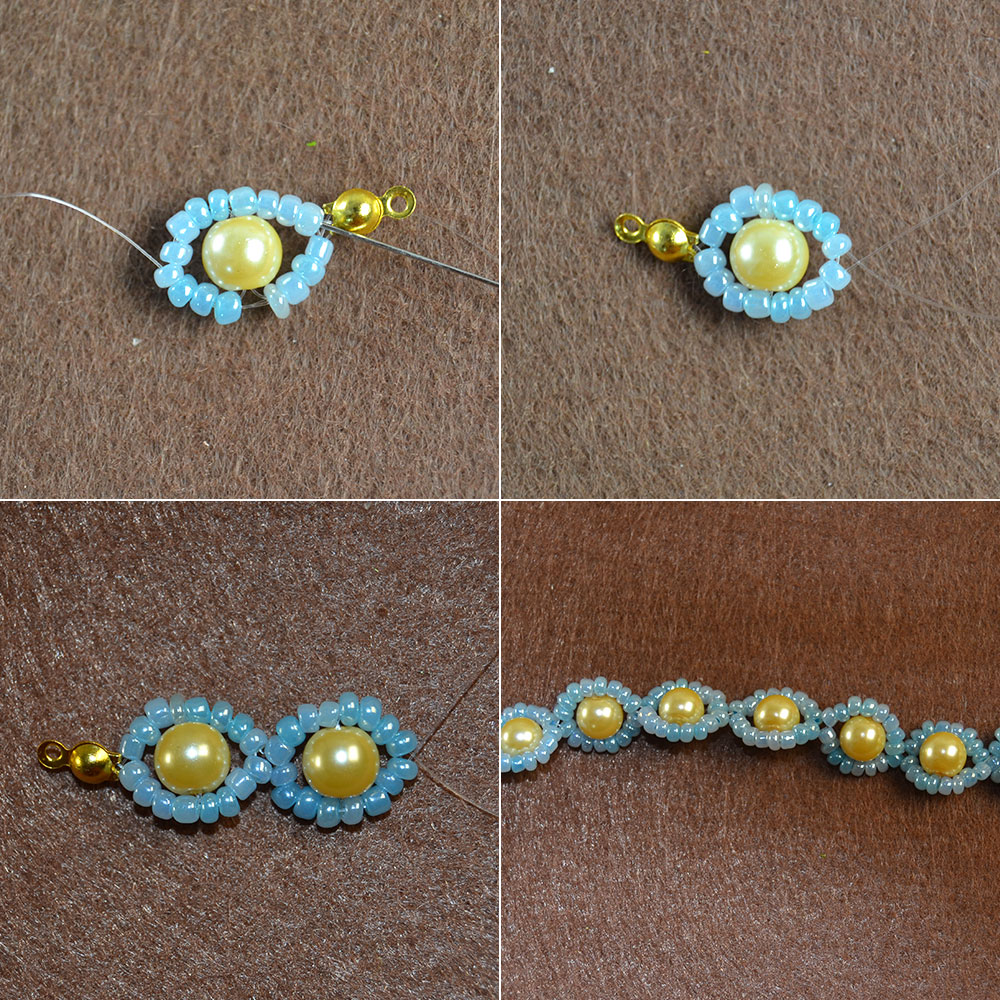 Браслет с жемчугом и бусинами-4