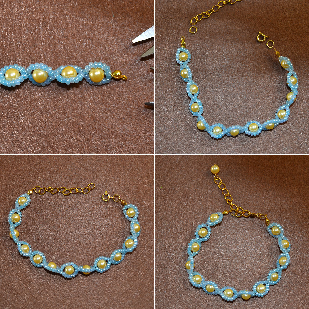 Браслет с жемчугом и бусинами-5