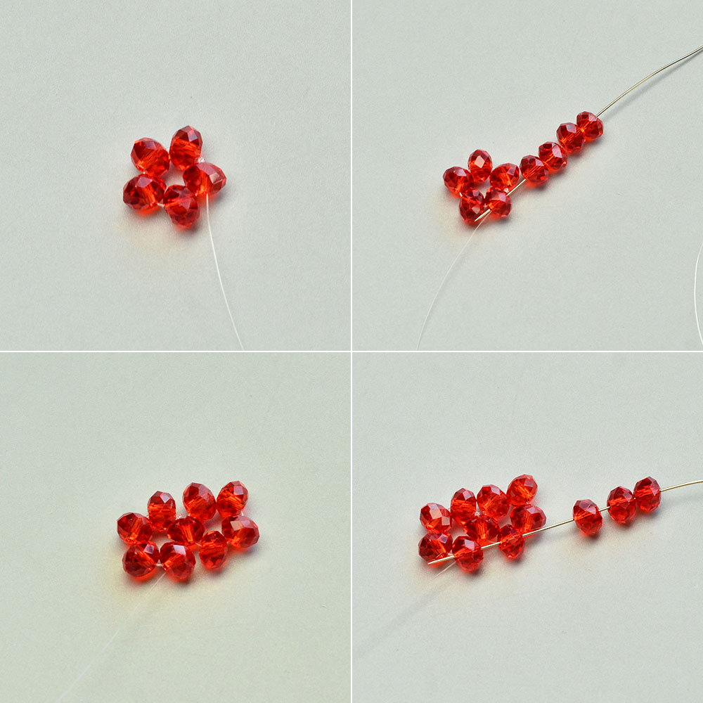 Серьги с красными хрустальными шарами-3