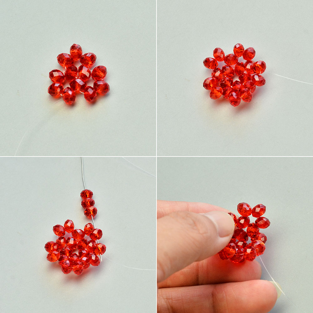 Серьги с красными хрустальными шарами-4