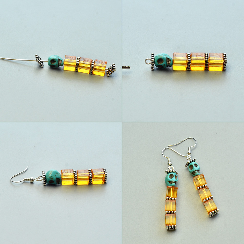 Серьги с черепом на Хэллоуин