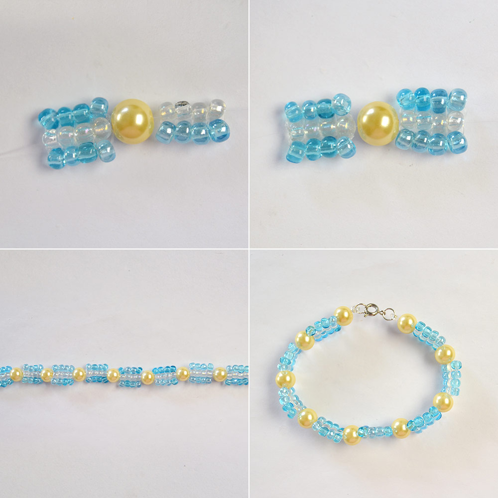 Браслет с жемчугом и бисером-4