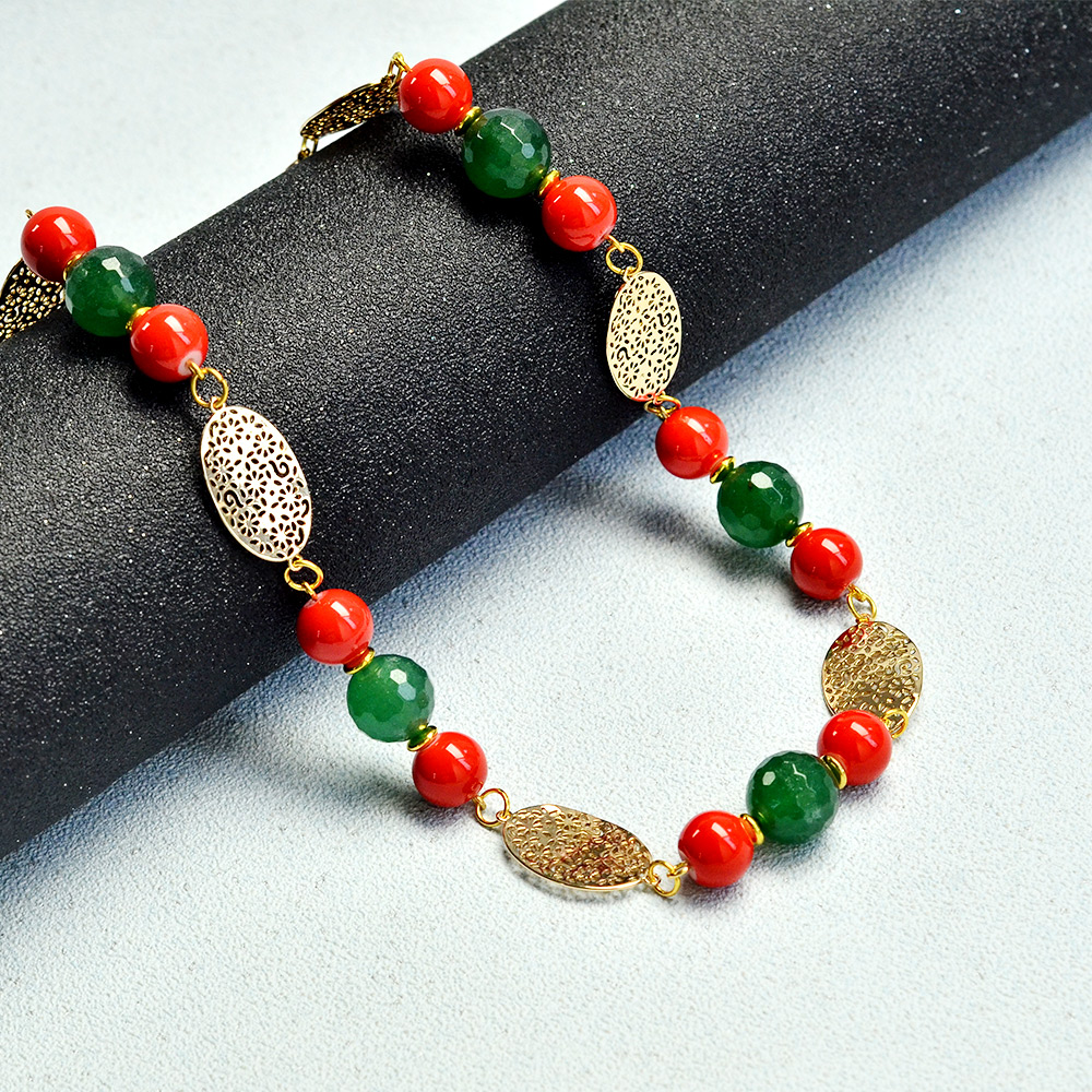 Рождественское ожерелье с милыми бусинами-6