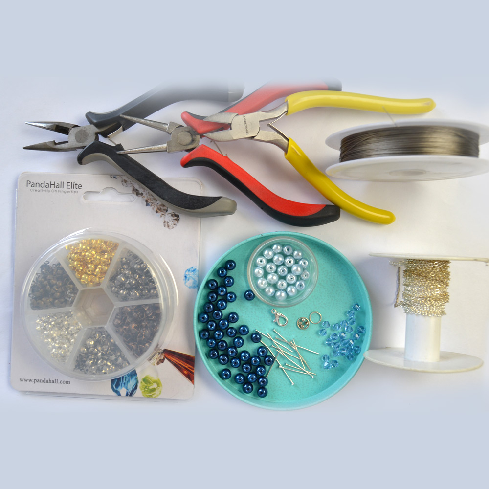 Браслет с жемчугом и кристаллами-2