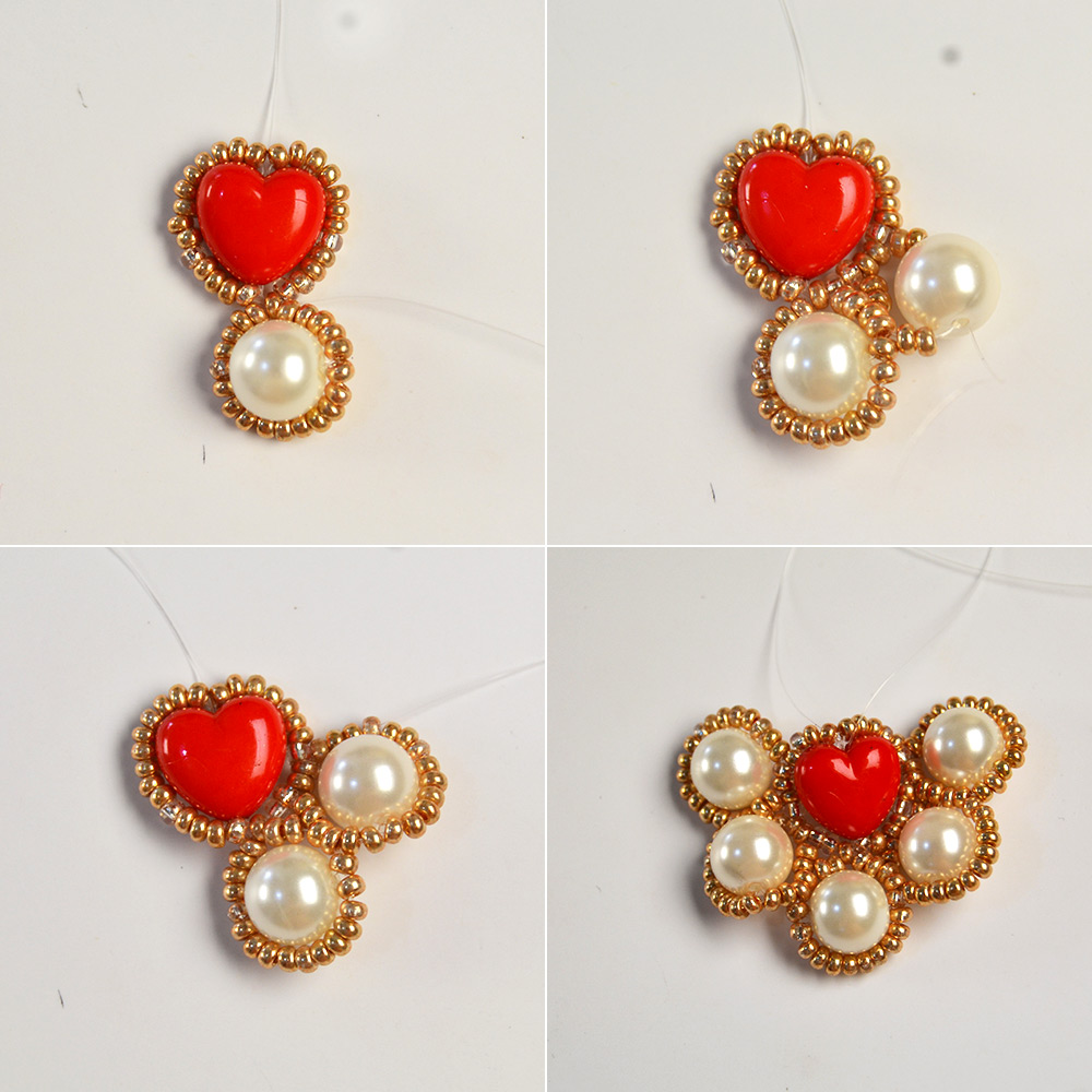 Серьги с жемчугом в форме сердца-4