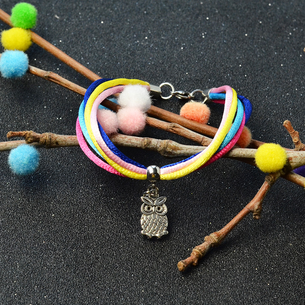 Браслет с подвеской в виде совы-5