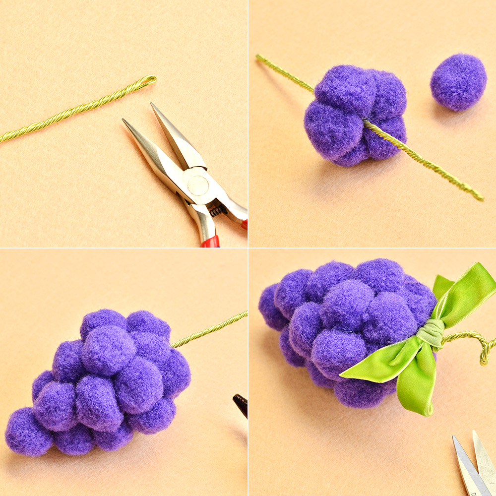 Pompom-Traubenornamente