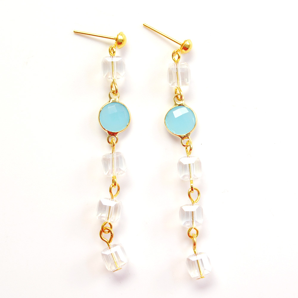 Серьги с хрустальными бусинами-4