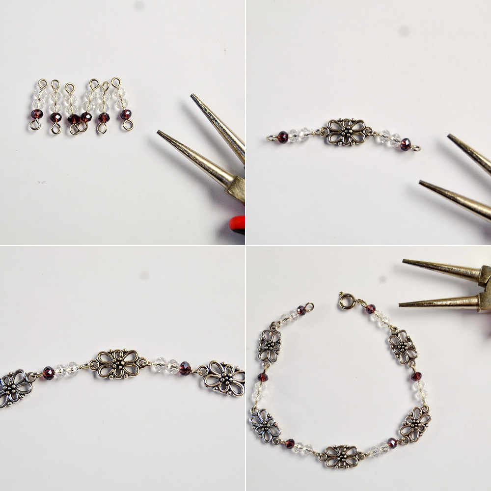 Простой браслет из бисера в старинном стиле-3