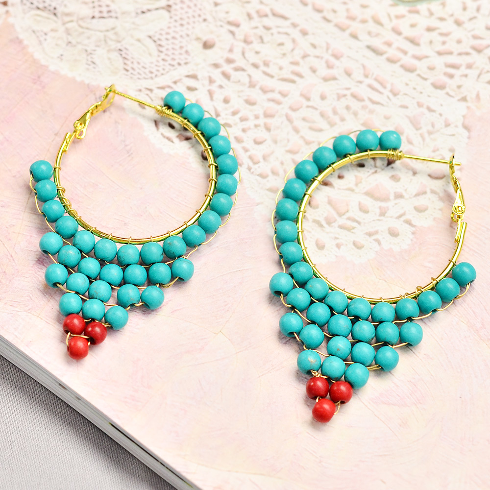 Уникальные серьги с бирюзой-1