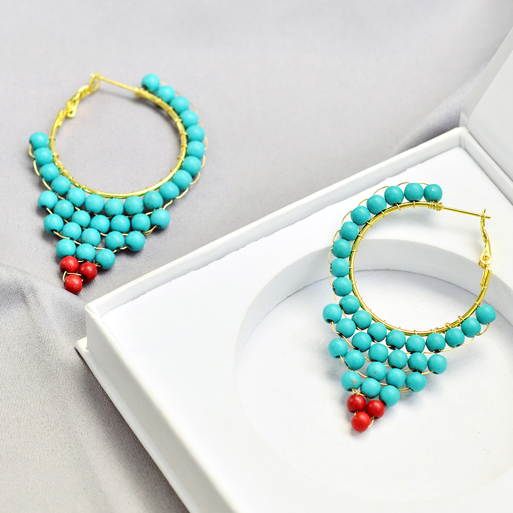 Уникальные серьги с бирюзой-5