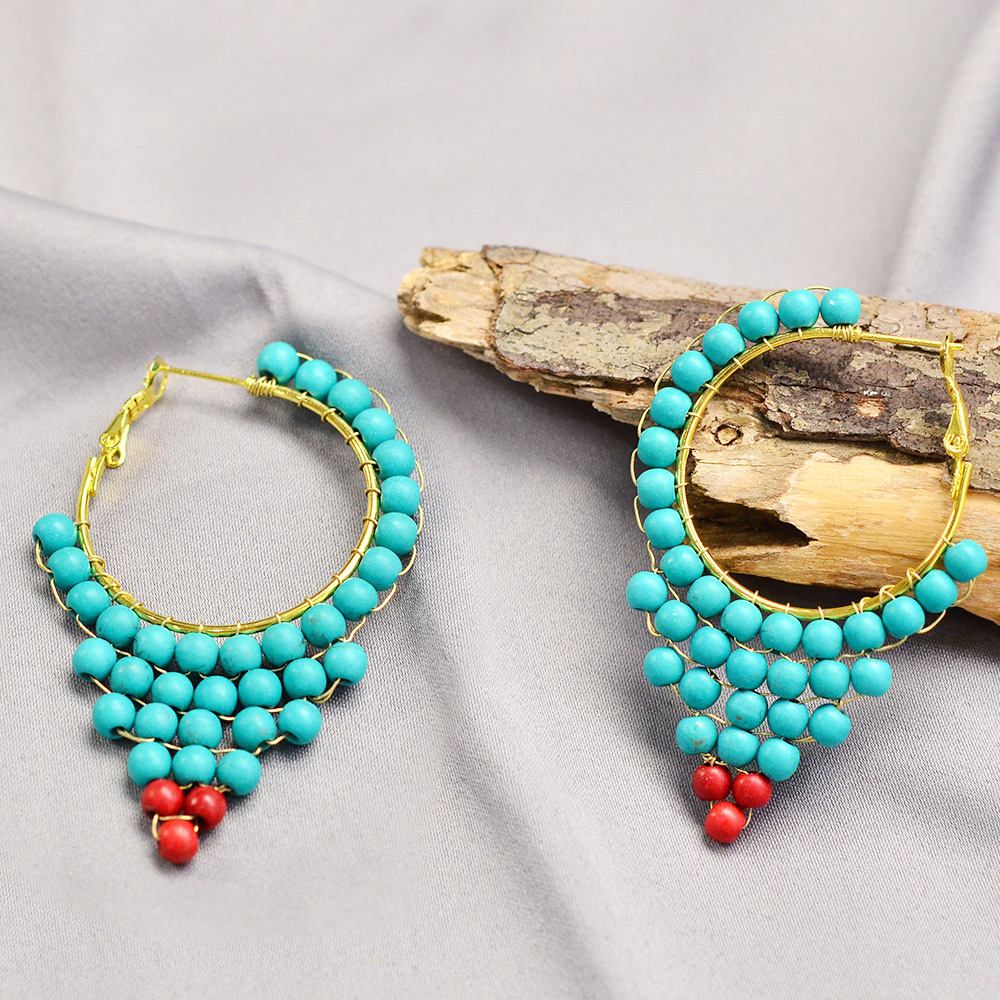 Уникальные серьги с бирюзой-6