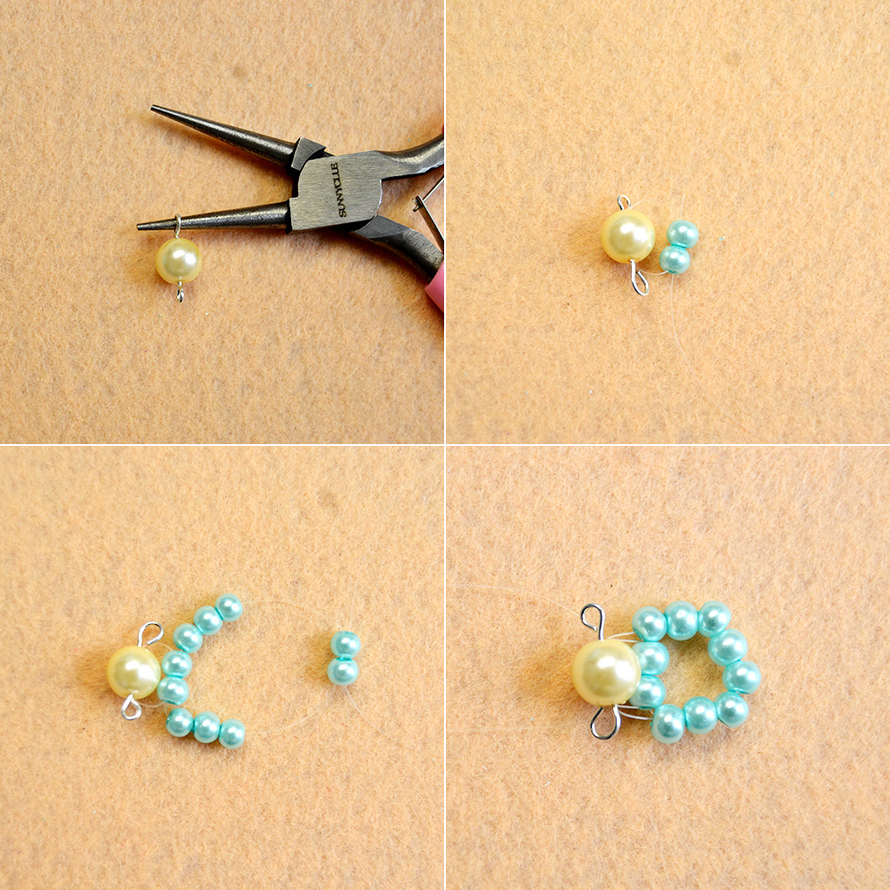 Милые серьги с синим бантом-3