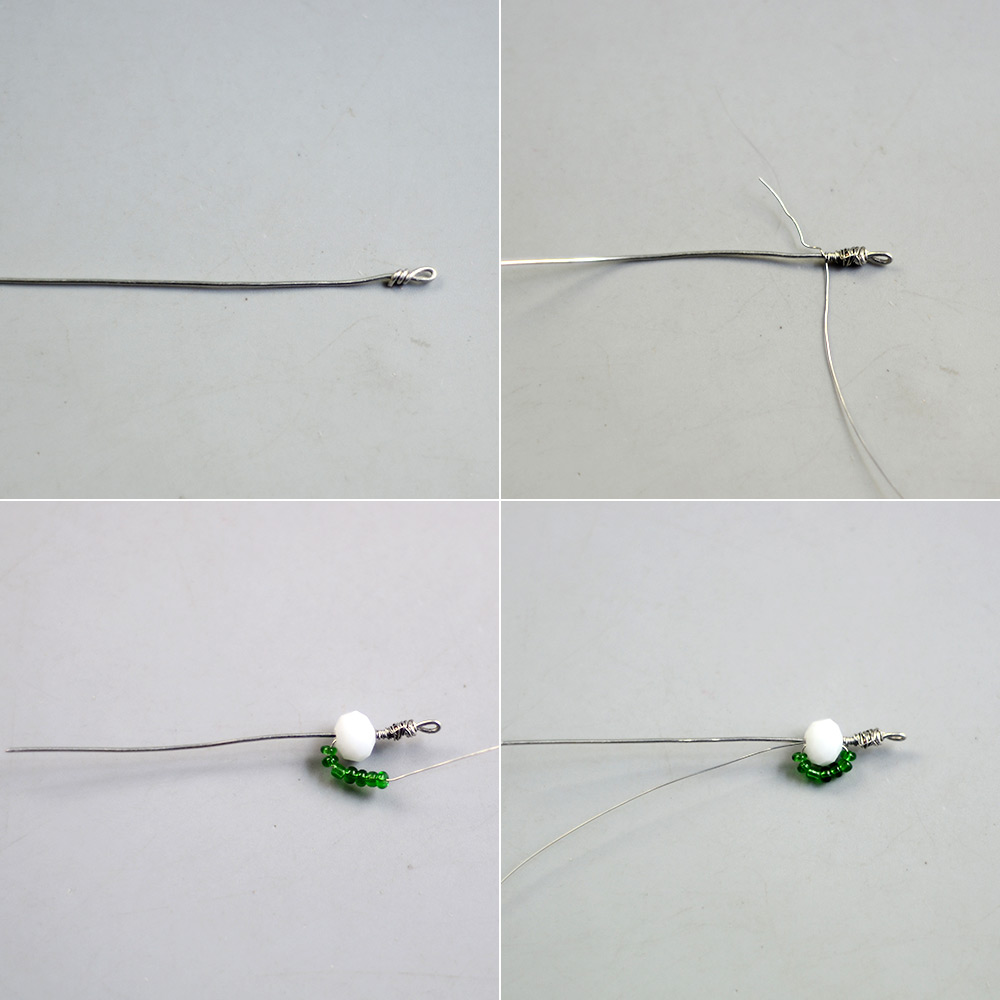 Weißes und grünes Perlenarmband