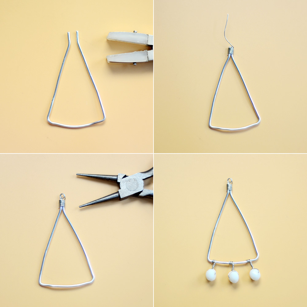 トライアングル シルバー イヤリング ピアス - 三角 HM CAREERING 