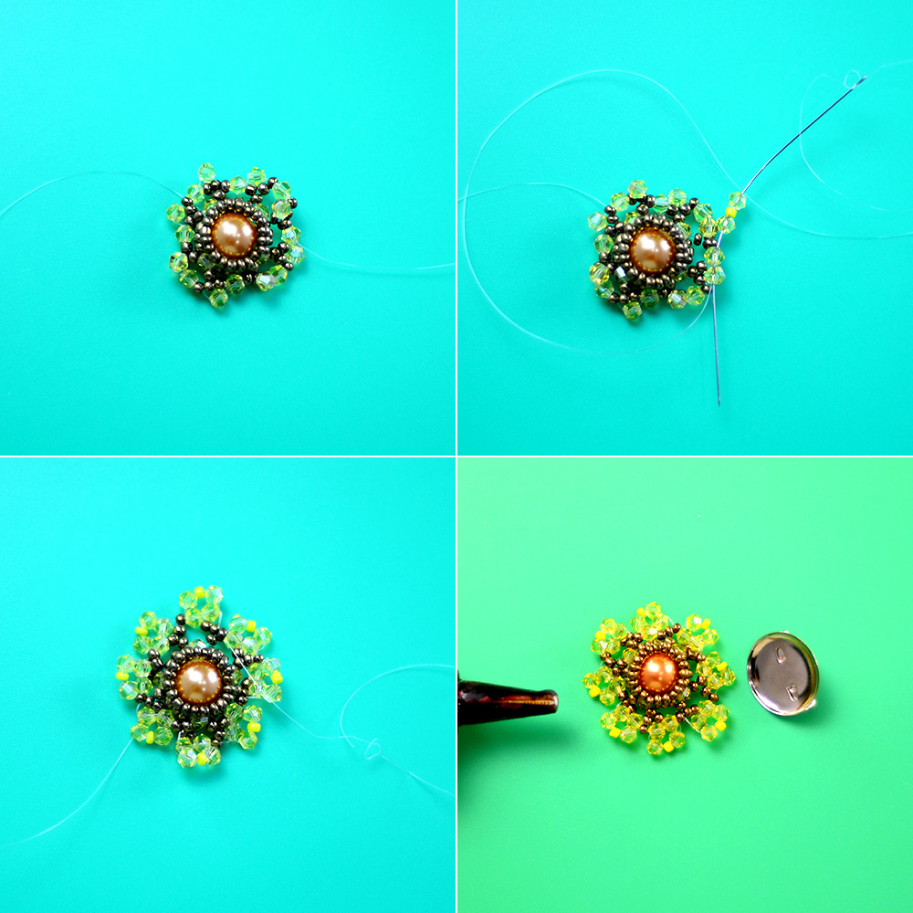 Брошь с солнечным цветком-6