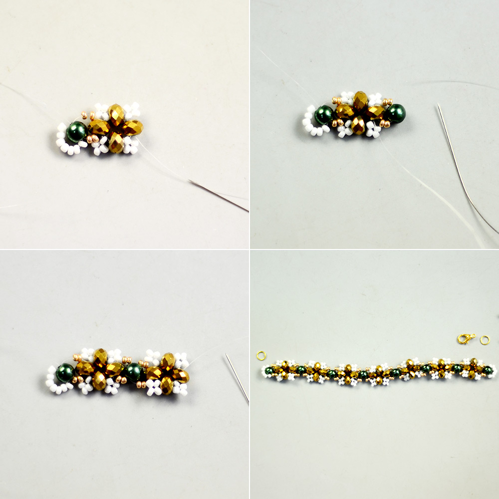 Гальванический браслет из стеклянных бусин-4