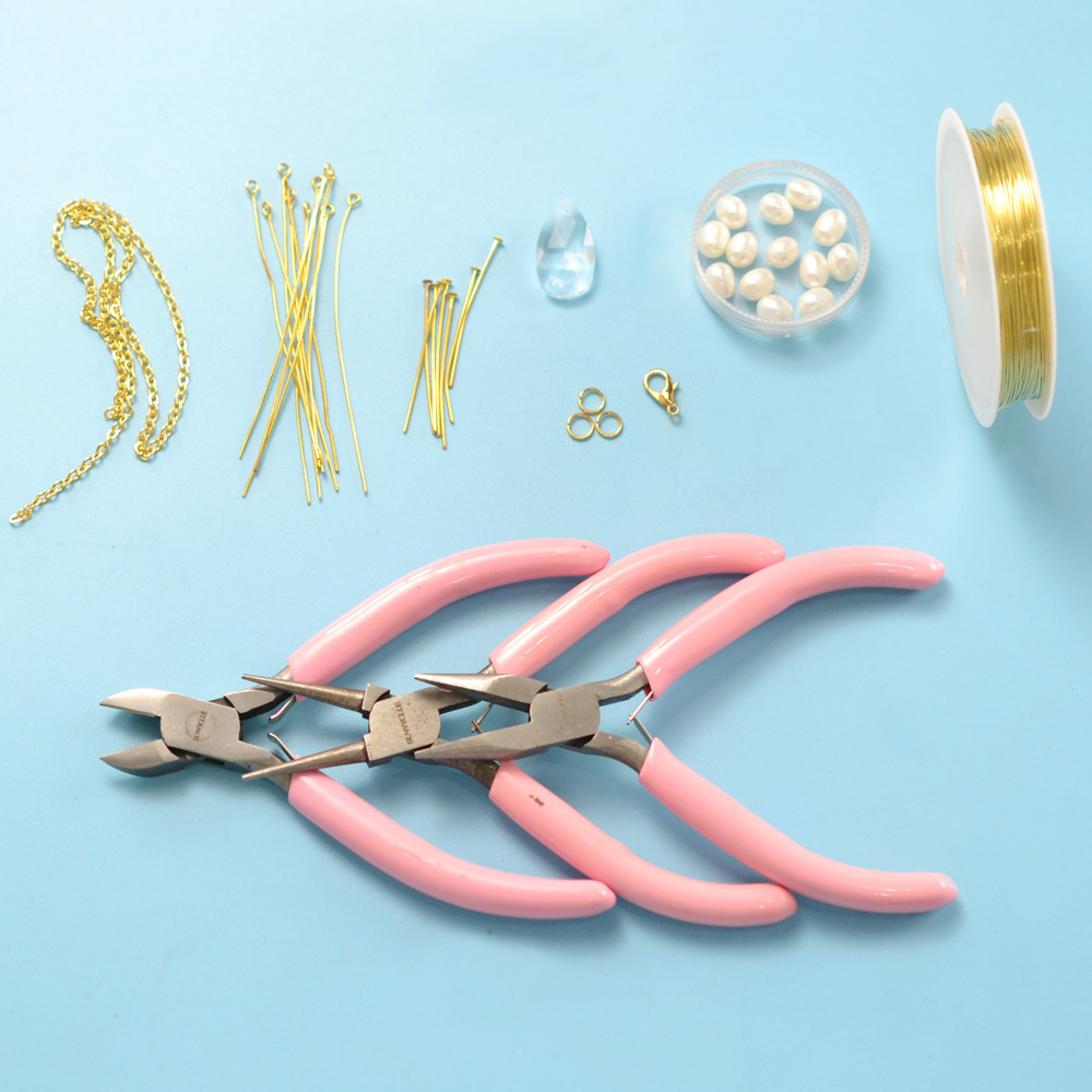 Кристальное колье с жемчугом-2