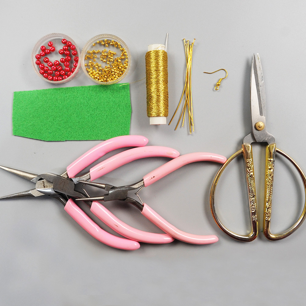 Рождественские треугольные серьги с подвесками-2