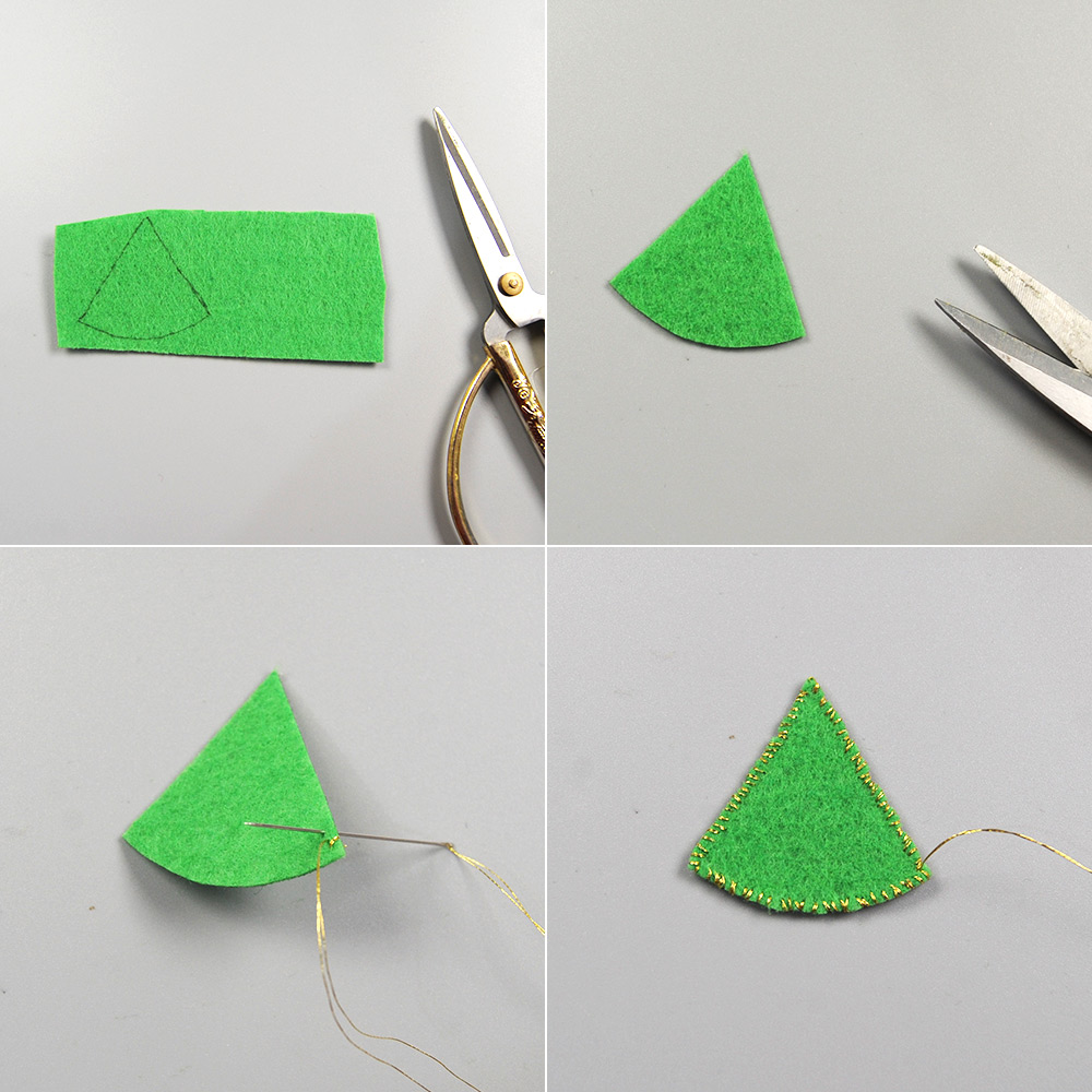 Рождественские треугольные серьги с подвесками-3