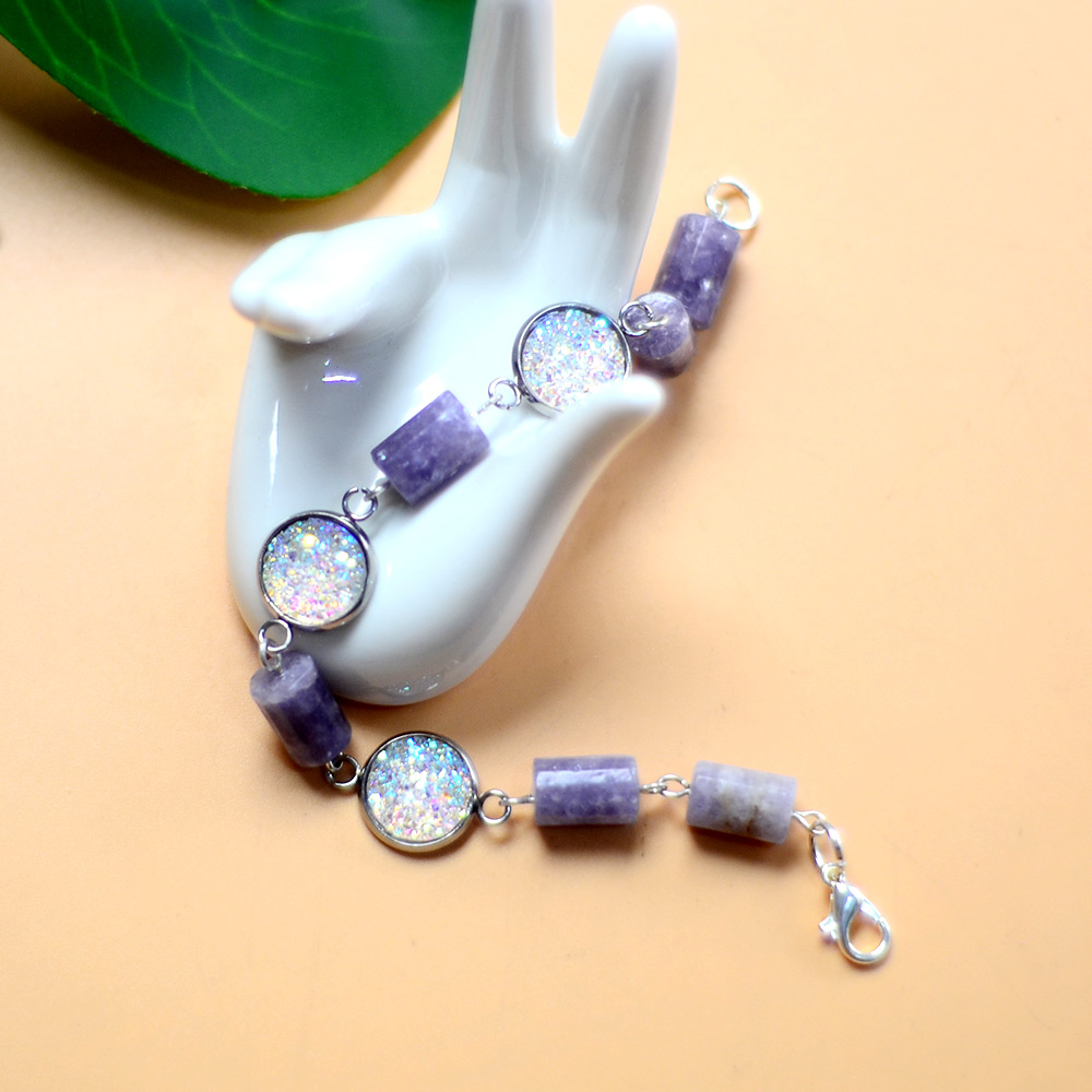 Браслет из фиолетовых драгоценных камней-1