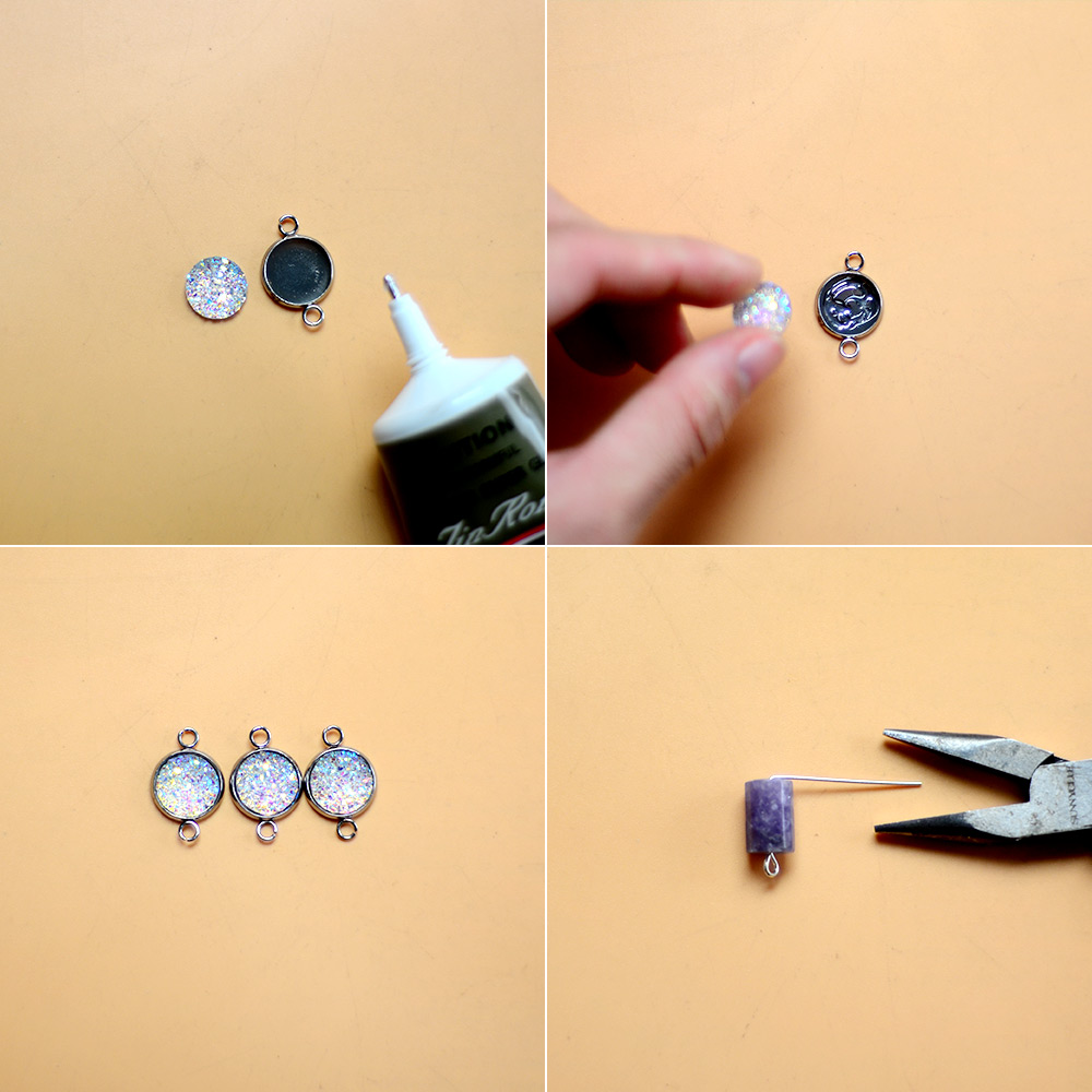 Браслет из фиолетовых драгоценных камней-3