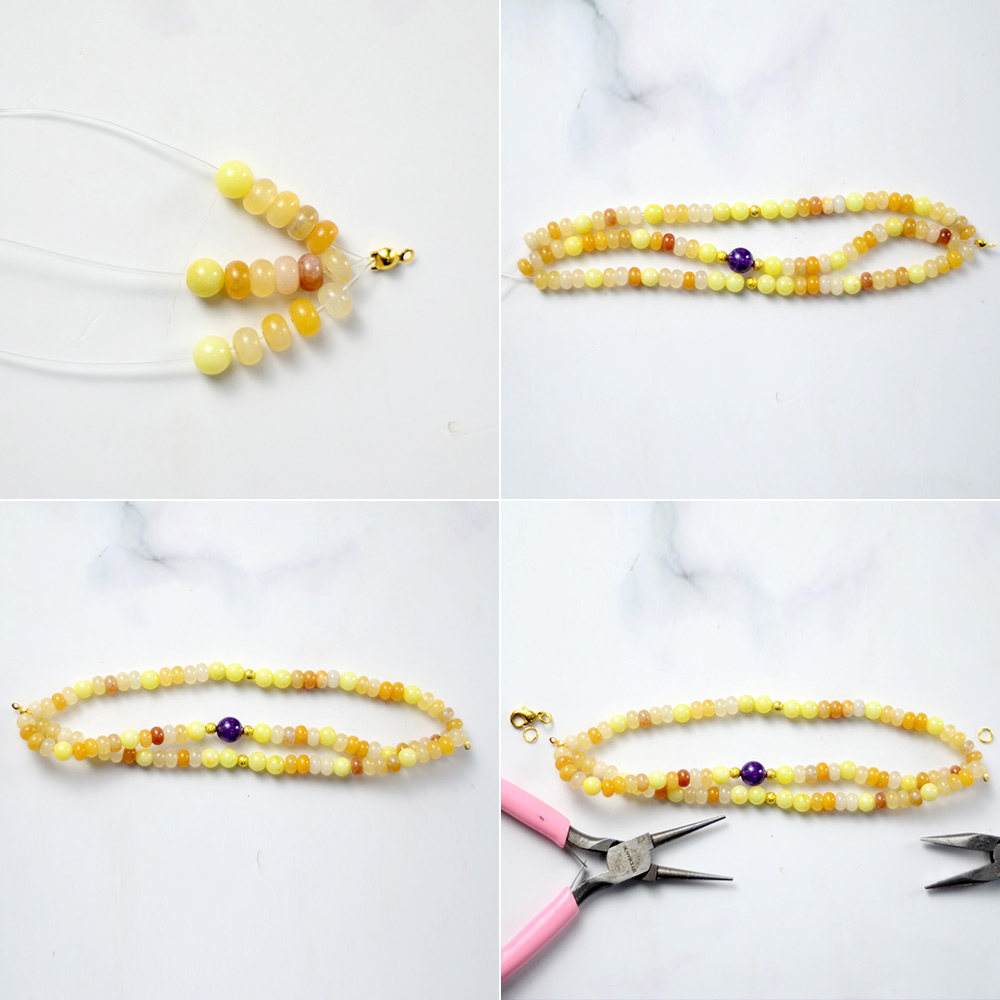 Einfaches dreistufiges Perlenarmband