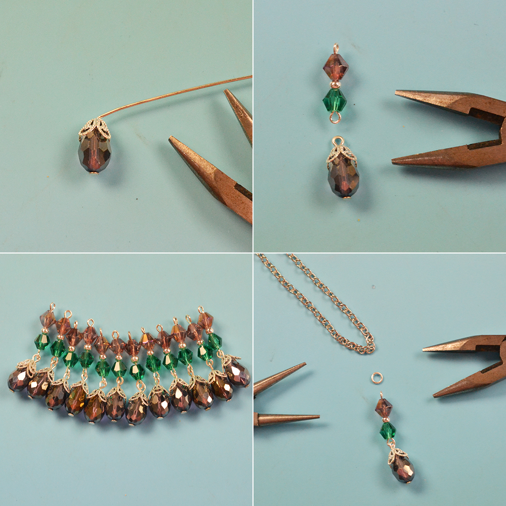 Стеклянное колье с кисточками-4