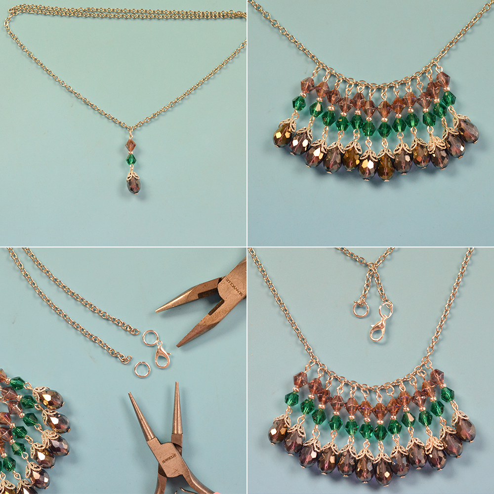 Стеклянное колье с кисточками-5