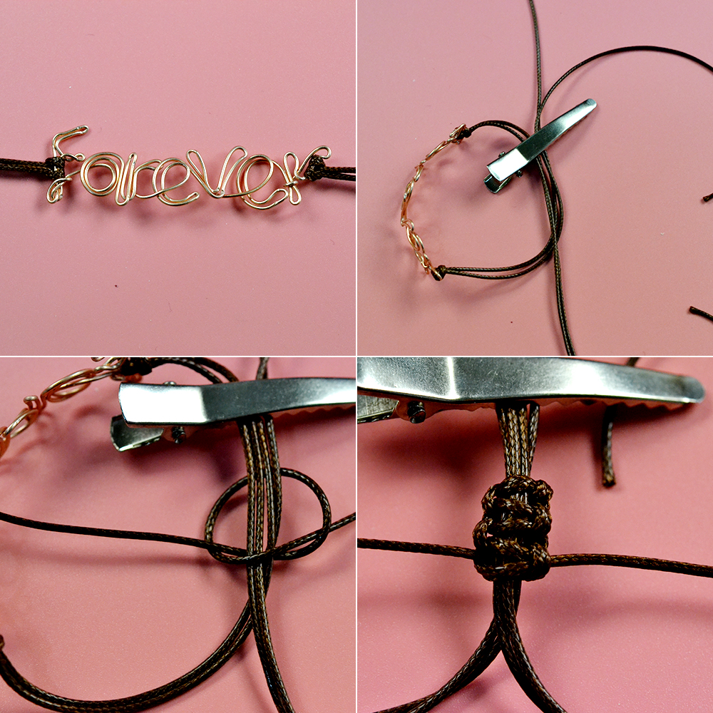 Персонализированный браслет из проволоки с надписью-4