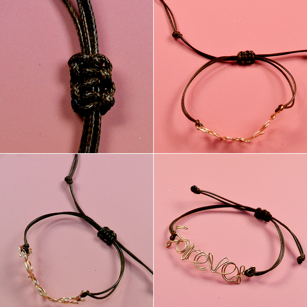 Персонализированный браслет из проволоки с надписью-5