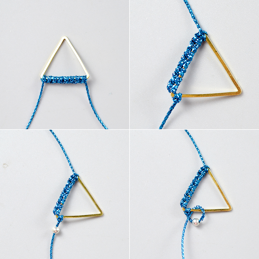 Треугольные серьги с нитками-4