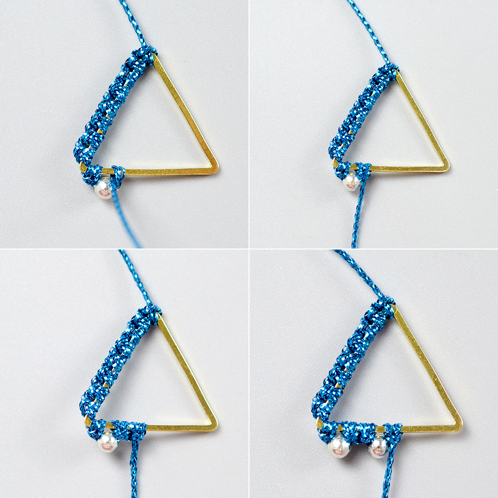 Треугольные серьги с нитками-5