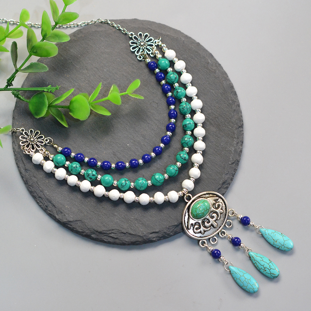 Колье из многониточных бусин-1