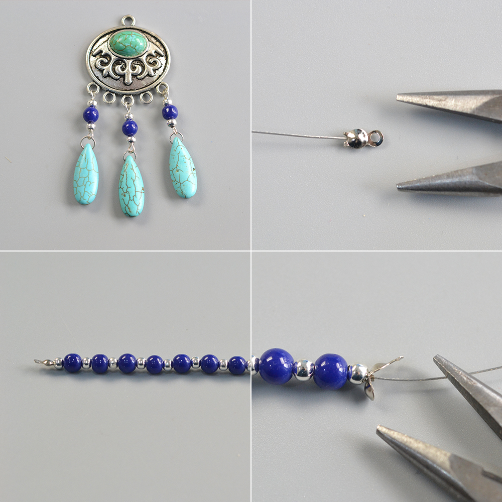 Колье из многониточных бусин-4