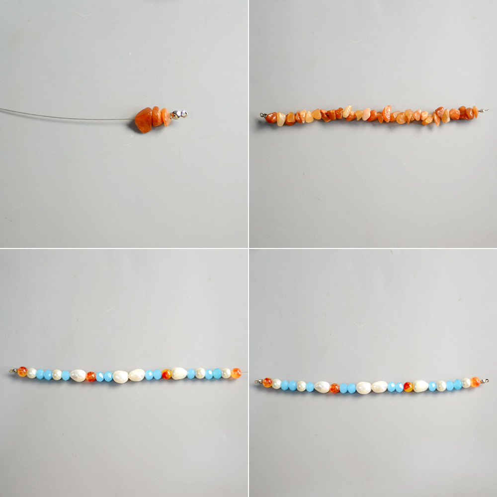 Колье из двух нитей из бисера