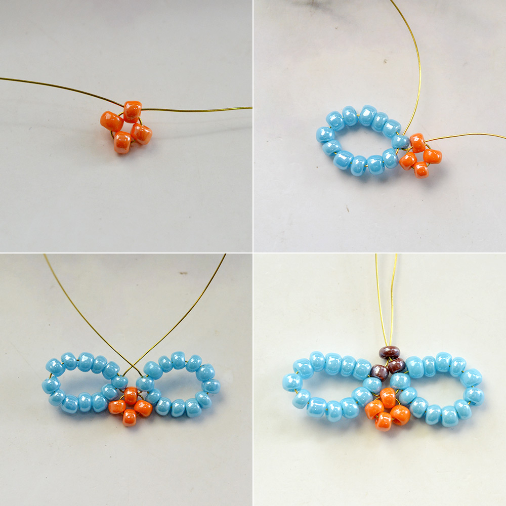 Parure Bijoux Femme Papillon Perles - Collier, Bracelet, Boucles D'Oreilles, Bague - Alliage Doré