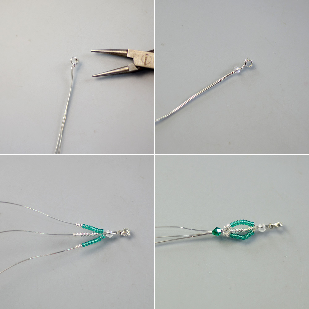 Простой браслет из проволоки с бусинами-4