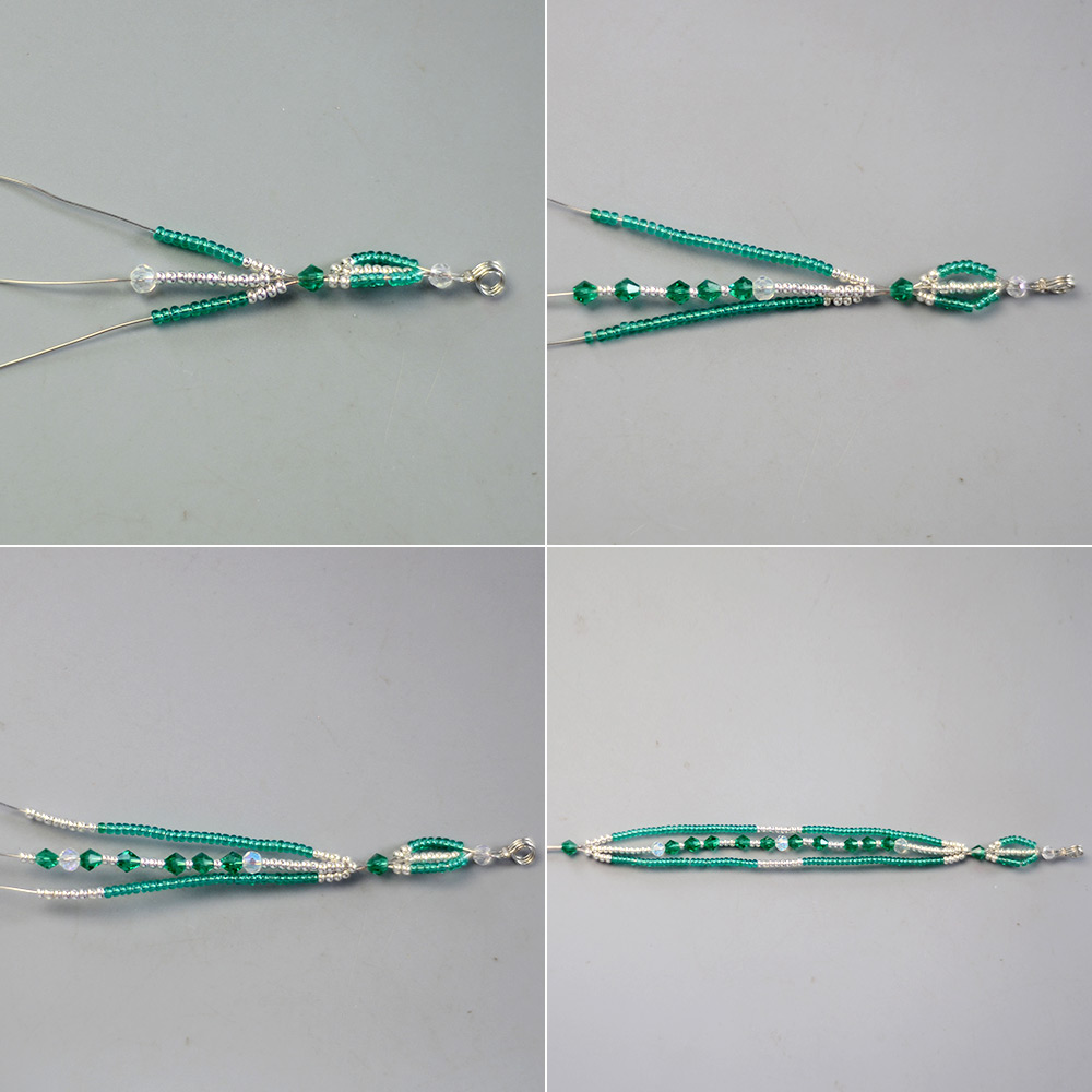 Простой браслет из проволоки с бусинами-5