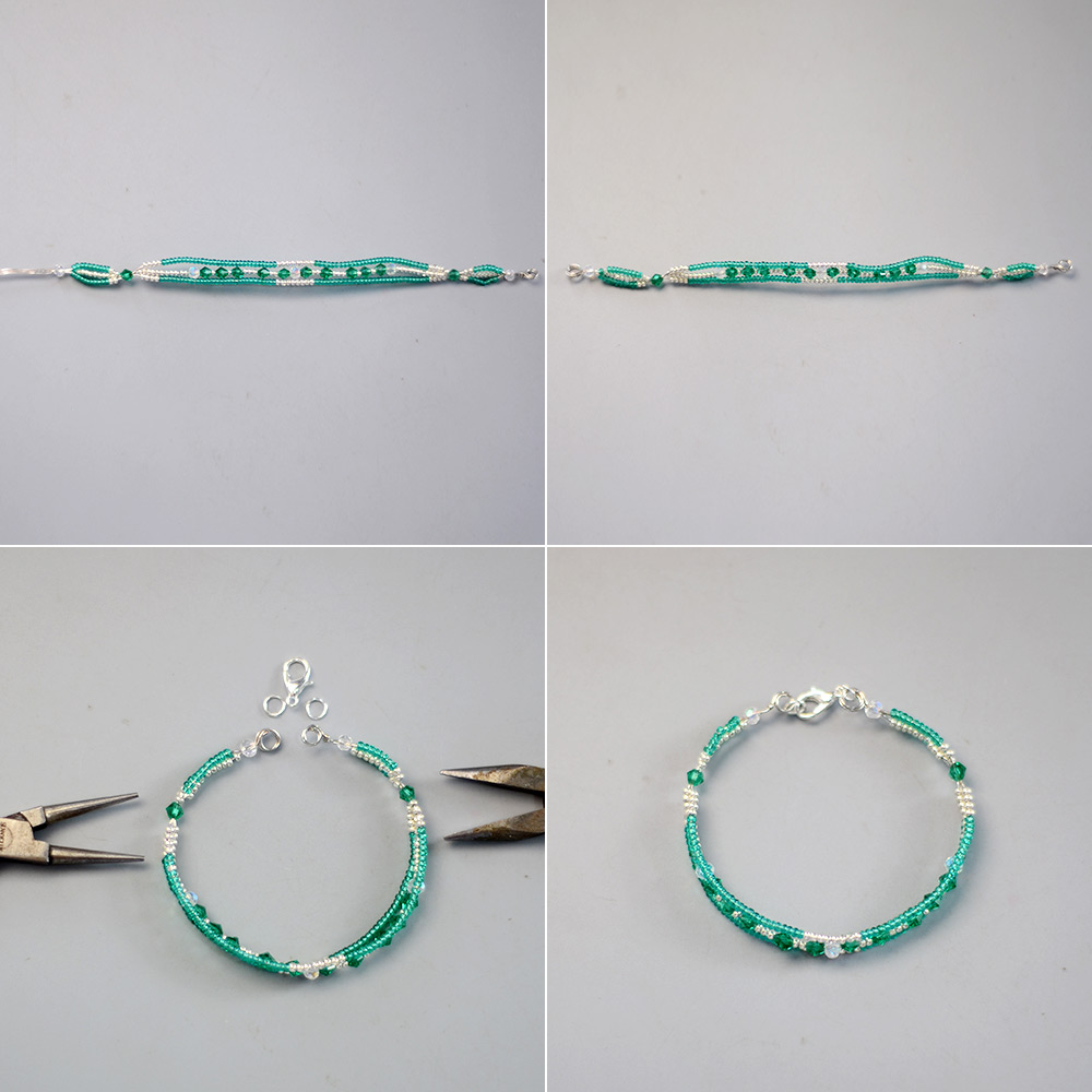 Простой браслет из проволоки с бусинами-6