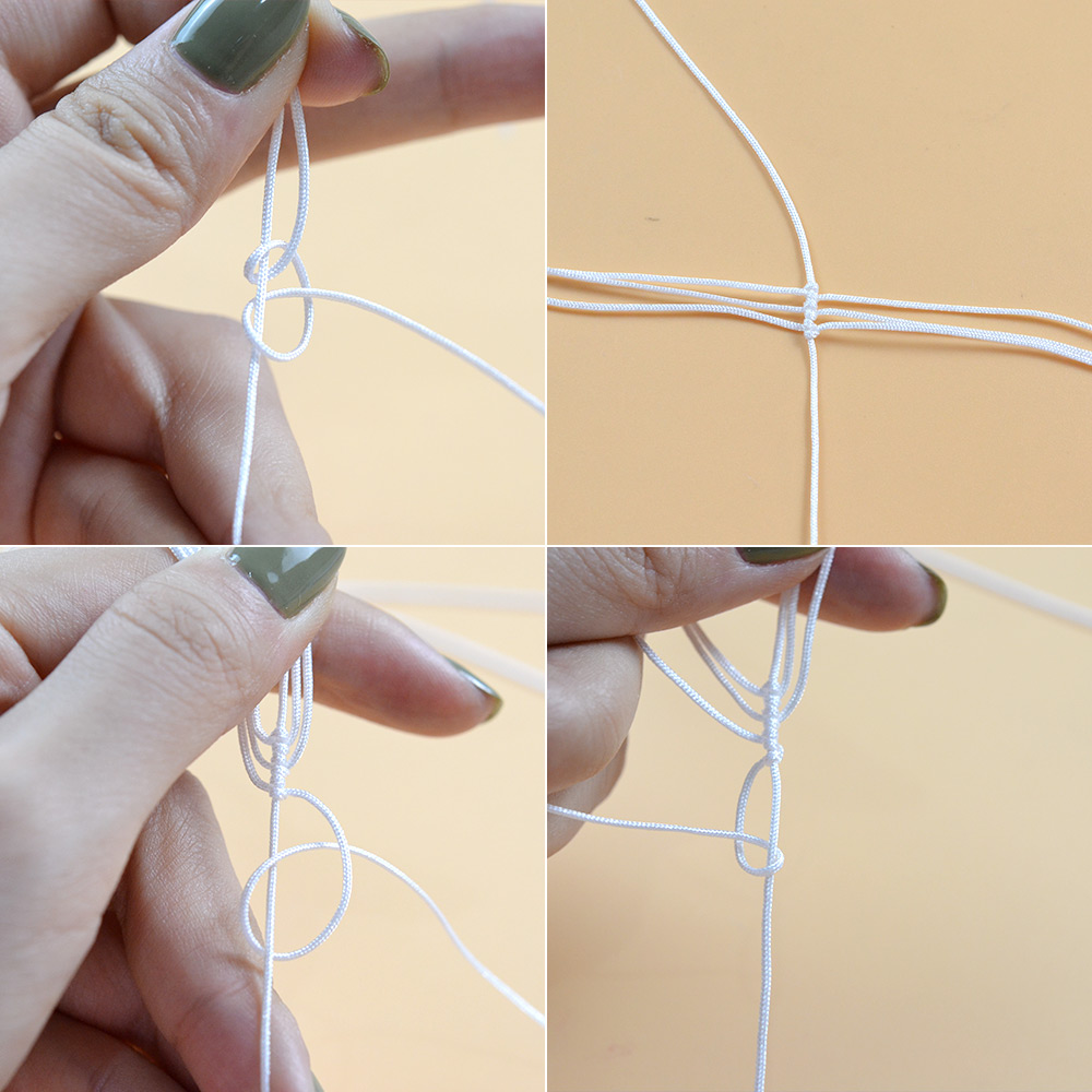 Плетеный браслет в виде ромашки