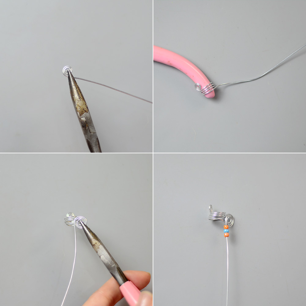 Спиральные аксессуары для волос с бусинами-5