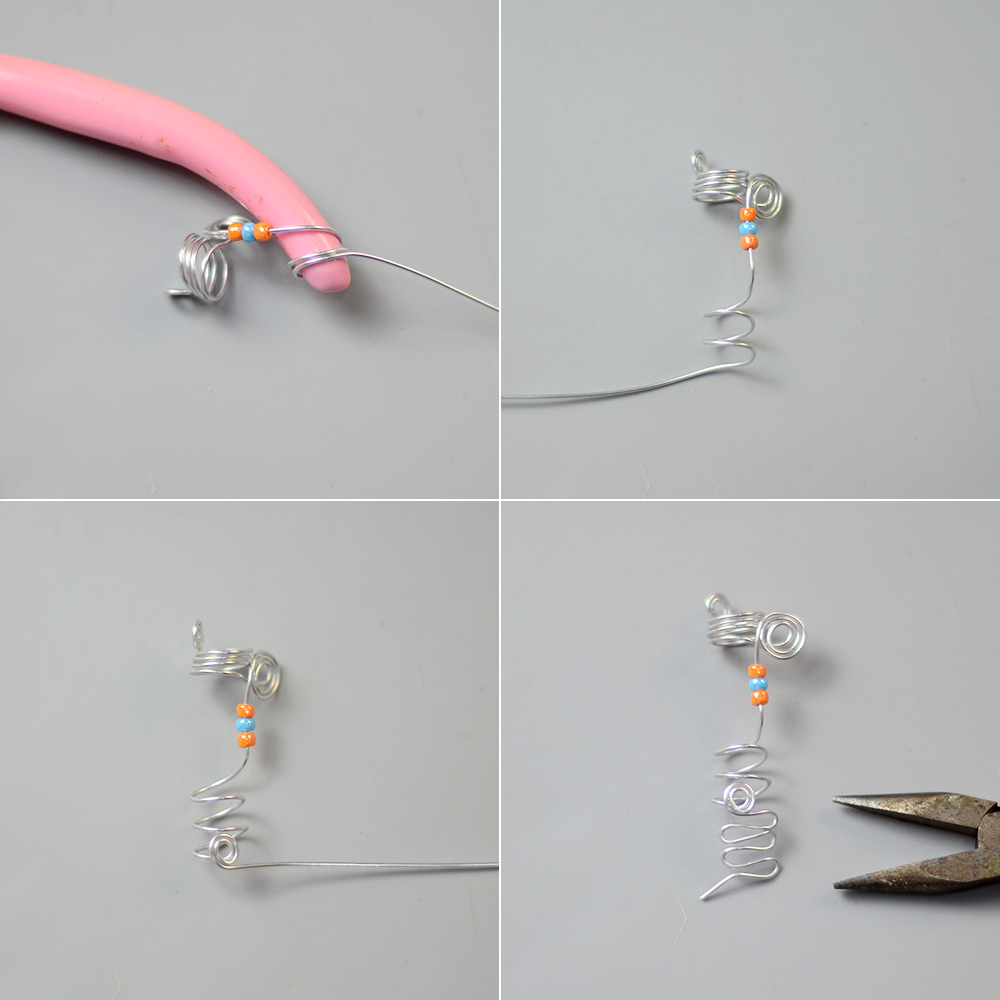 Спиральные аксессуары для волос с бусинами-6