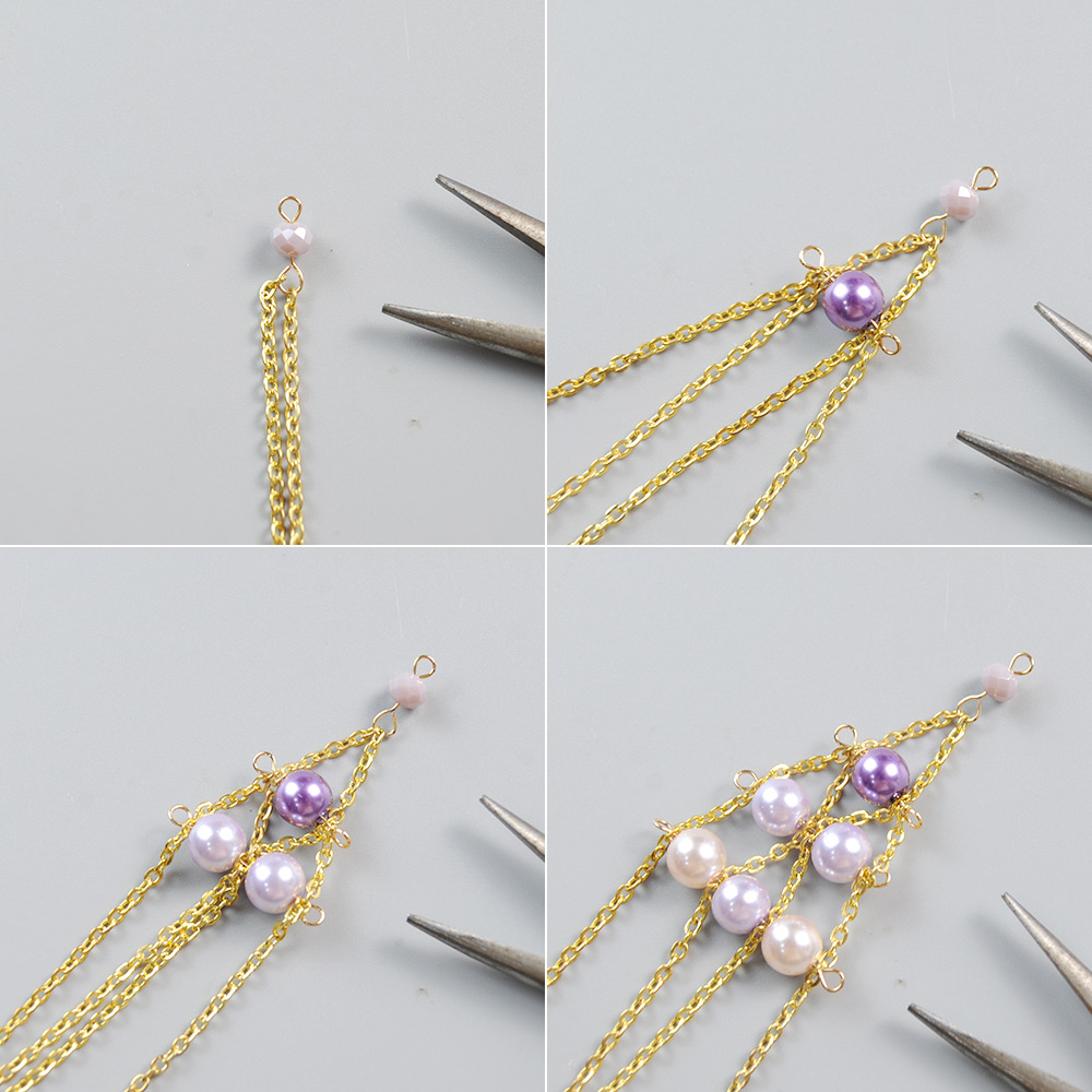 Серьги с цепочкой и жемчугом