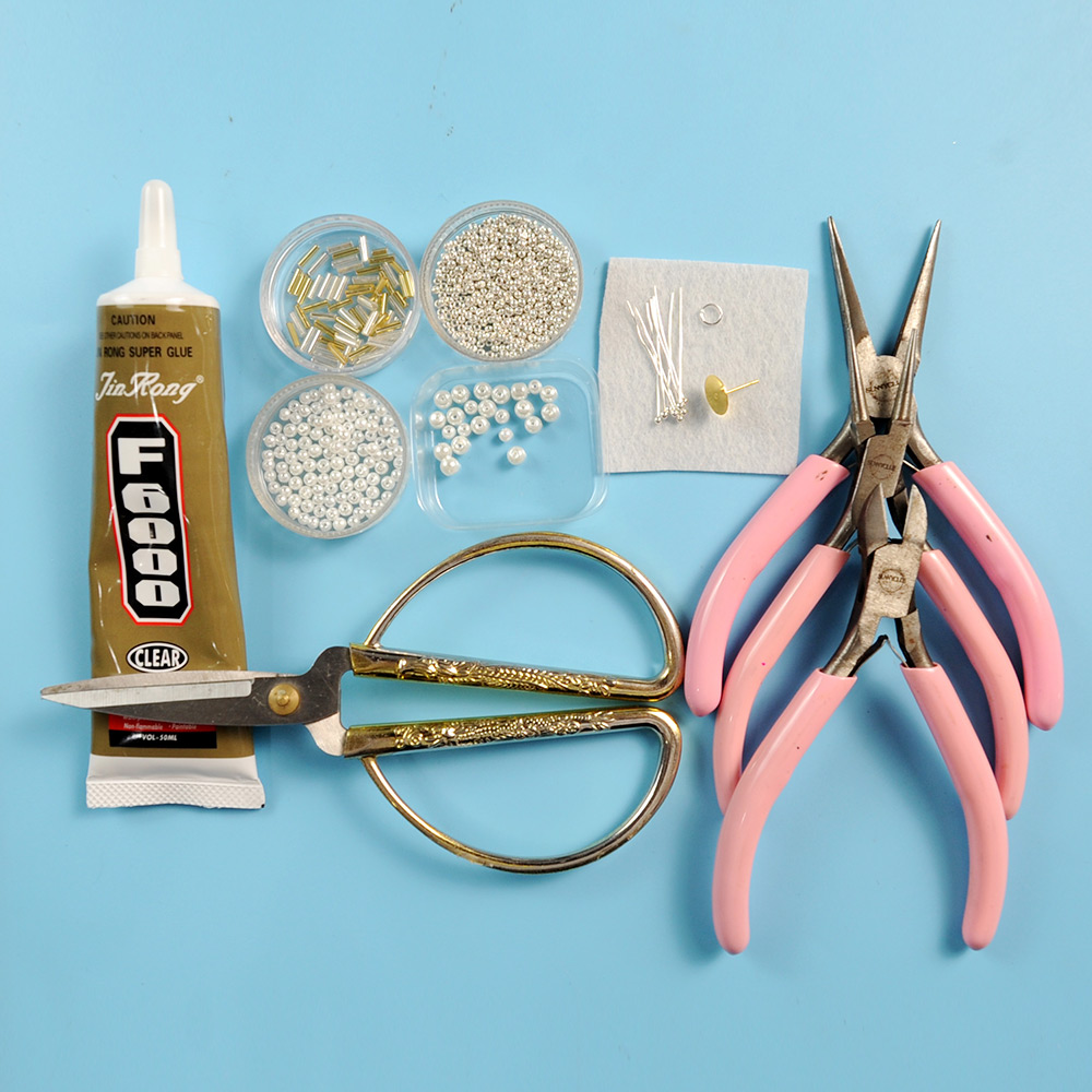 Серьги из стекляруса и жемчуга-2