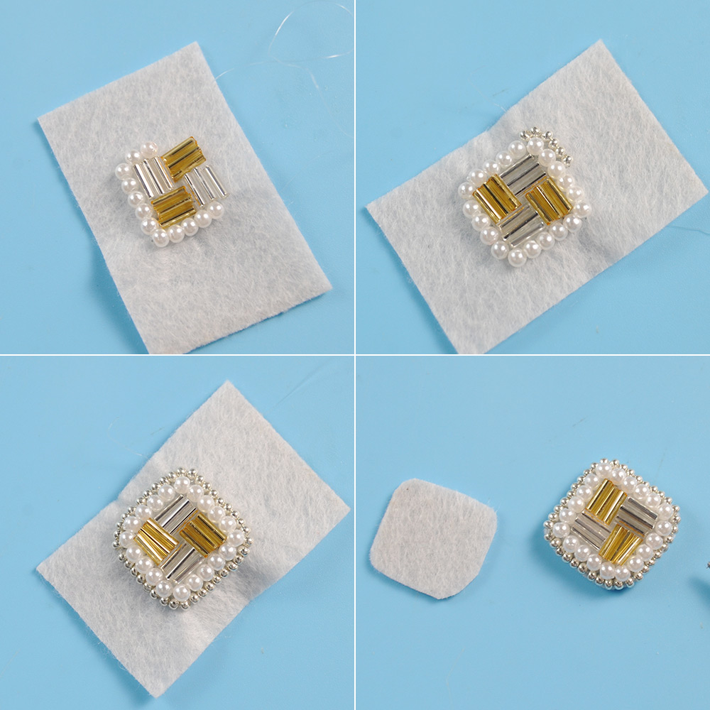 Серьги из стекляруса и жемчуга-4