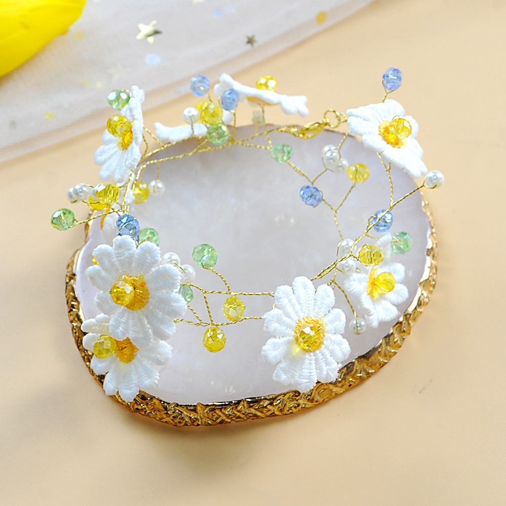 Милый браслет в виде ромашки из проволоки с эффектом памяти-1